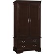 Pemberly Row Contemporary Wood Veneers 2 Drawer Armoire in Cappuccino