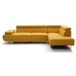 Pemberly Row Contemporary Twill Fabric Sectional in Yellow Finish