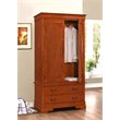 Pemberly Row Contemporary Engineered Wood 2 Drawer Armoire in Oak