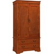 Pemberly Row Contemporary Engineered Wood 2 Drawer Armoire in Oak