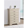 Pemberly Row Contemporary Engineered Wood 5 Drawer Chest in Beige