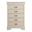 Pemberly Row Contemporary Engineered Wood 5 Drawer Chest in Beige
