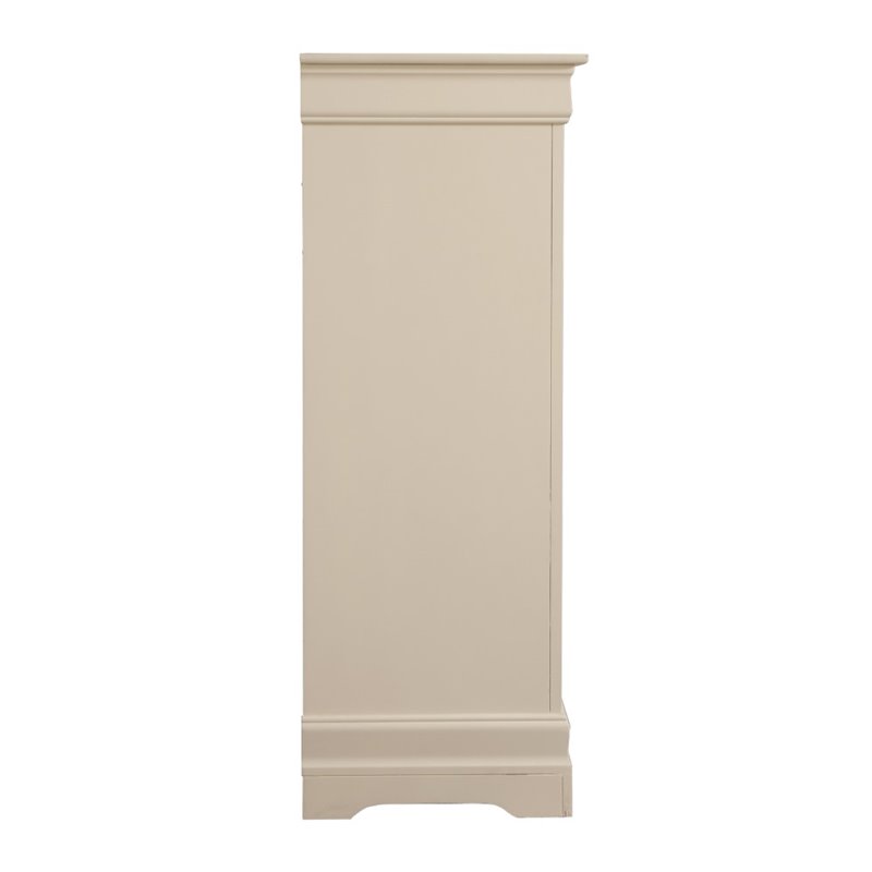 Pemberly Row Contemporary Engineered Wood 5 Drawer Chest in Beige