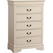 Pemberly Row Contemporary Engineered Wood 5 Drawer Chest in Beige