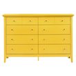 Pemberly Row Contemporary Engineered Wood 8 Drawer Dresser in Yellow