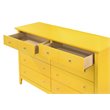 Pemberly Row Contemporary Engineered Wood 8 Drawer Dresser in Yellow