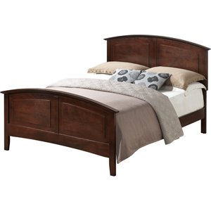 Pemberly Row Contemporary Queen Panel Bed in Cappuccino Finish