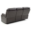 Pemberly Row Faux Leather Double Reclining Sofa in Dark Brown