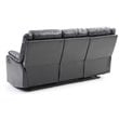Pemberly Row Modern Faux Leather Double Reclining Sofa in Black