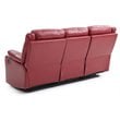 Pemberly Row Modern Faux Leather Double Reclining Sofa in Red