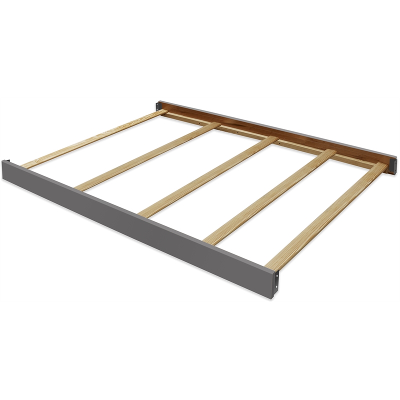 Pemberly Row Contemporary Wood  Full Size Rail in Gray Finsih