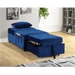 Pemberly Row Velvet Adjustable Sleeper Lounge Chaise in Blue