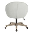 Pemberly Row Office Chair in Dove Fabric with Gray Brush Wood Base KD