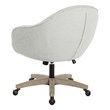 Pemberly Row Office Chair in Dove Fabric with Gray Brush Wood Base KD