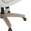 Pemberly Row Office Chair in Dove Fabric with Gray Brush Wood Base KD