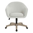 Pemberly Row Office Chair in Dove Fabric with Gray Brush Wood Base KD
