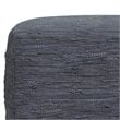 Pemberly Row Boho Square Pouf in Dark Blue Woven Genuine Leather