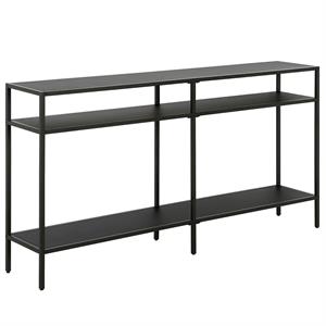 Pemberly Row Modern 55&quot Blackened Bronze Metal Console Table
