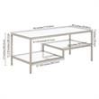 Pemberly Row Contemporary 45 in. Satin Nickel Metal Coffee Table