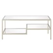 Pemberly Row Contemporary 45 in. Satin Nickel Metal Coffee Table
