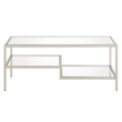 Pemberly Row Contemporary 45 in. Satin Nickel Metal Coffee Table
