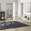 Pemberly Row Contemporary 45 in. Satin Nickel Metal Coffee Table