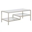 Pemberly Row Contemporary 45 in. Satin Nickel Metal Coffee Table