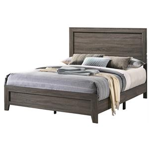 Pemberly Row Contemporary Rustic Queen Sized Bed in Gray Wood