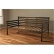 Pemberly Row Wood Daybed in Walnut Brown with Linen Aqua Mattress