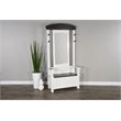 Pemberly Row 4-hook Farmhouse Wood Hall Tree in White / Dark Brown