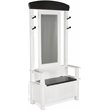 Pemberly Row 4-hook Farmhouse Wood Hall Tree in White / Dark Brown