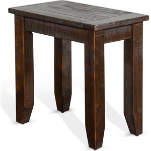 Pemberly Row 14&quot Mahogany Wood Chair Side Table in Tobacco Leaf
