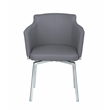 Pemberly Row Club Arm Chairs with Memory Swivel in Gray (Set of 2)