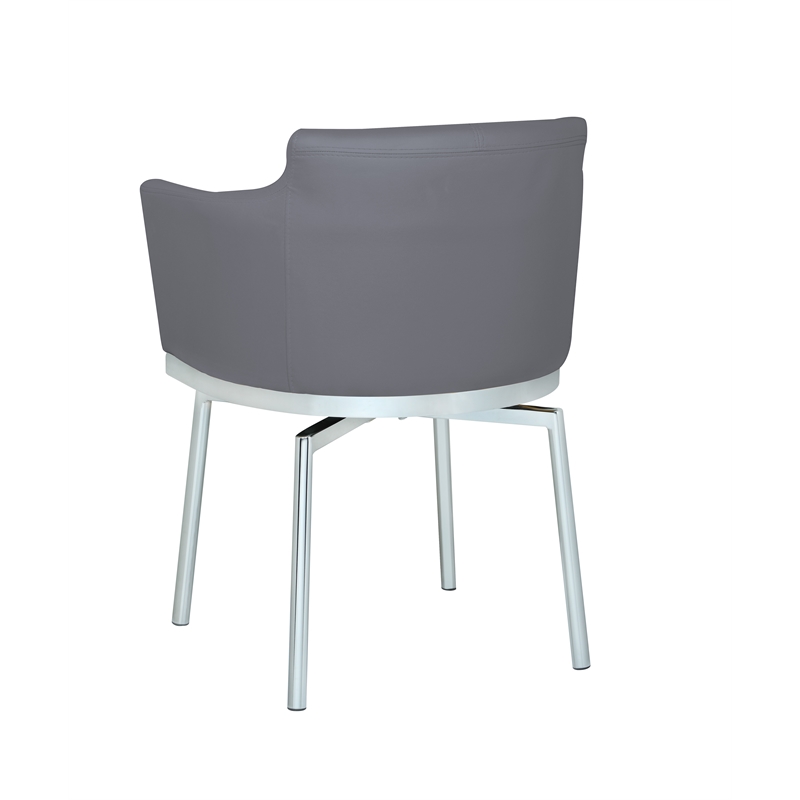 Pemberly Row Club Arm Chairs with Memory Swivel in Gray (Set of 2)