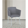 Pemberly Row Club Arm Chairs with Memory Swivel in Gray (Set of 2)