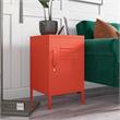 Pemberly Row Contemporary Metal Locker End Table in Orange Finish