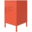 Pemberly Row Contemporary Metal Locker End Table in Orange Finish