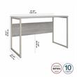 Pemberly Row 48W x 24D Computer Table Desk in Platinum Gray - Engineered Wood
