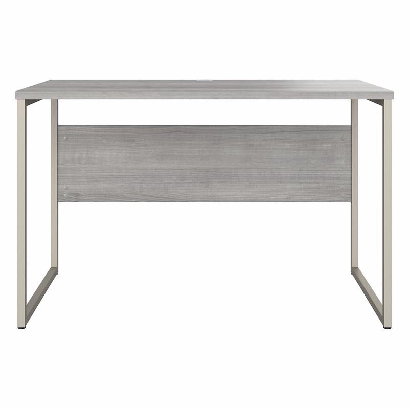 Pemberly Row 48W x 24D Computer Table Desk in Platinum Gray - Engineered Wood