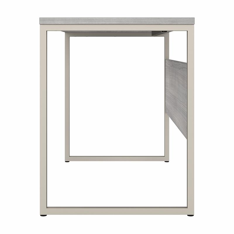 Pemberly Row 48W x 24D Computer Table Desk in Platinum Gray - Engineered Wood