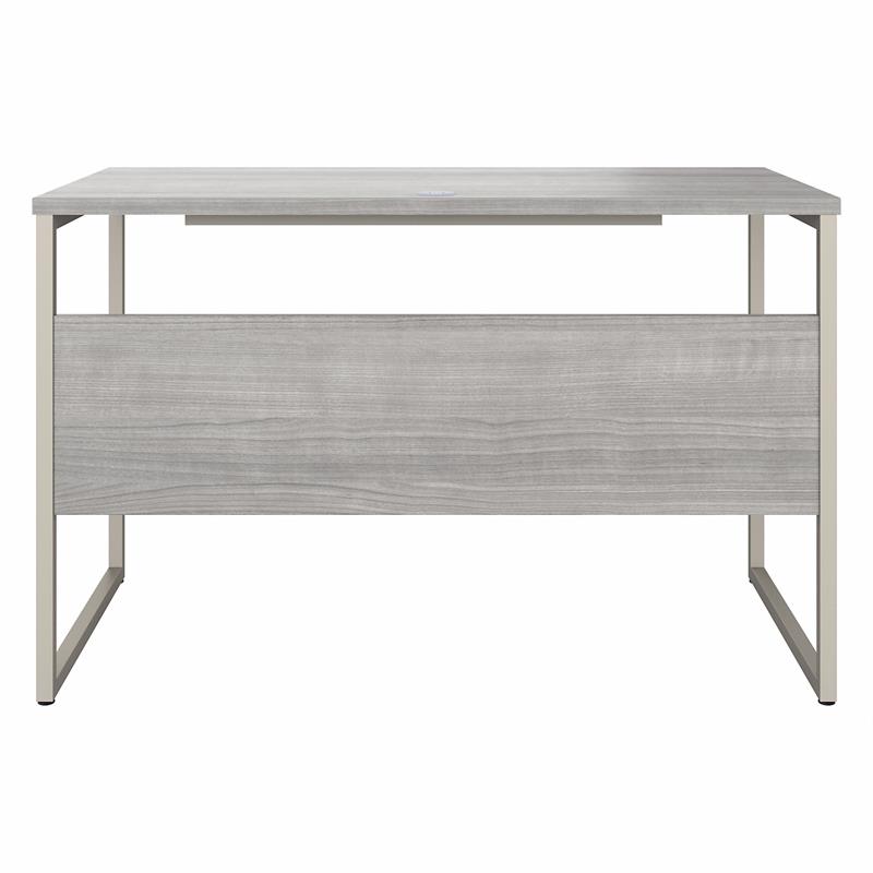 Pemberly Row 48W x 24D Computer Table Desk in Platinum Gray - Engineered Wood