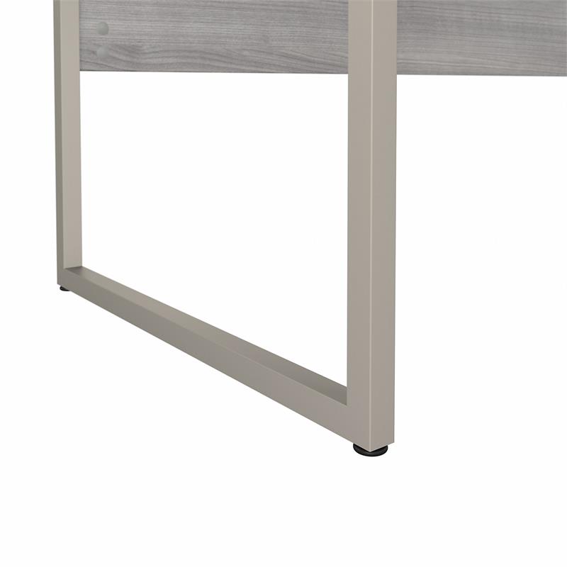 Pemberly Row 48W x 24D Computer Table Desk in Platinum Gray - Engineered Wood
