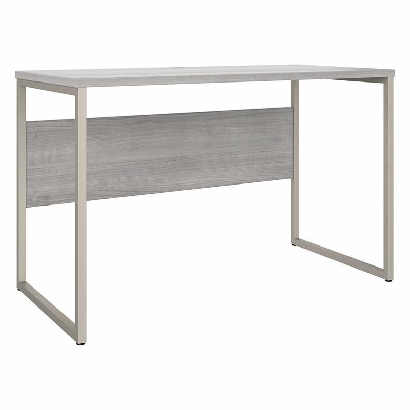 Pemberly Row 48W x 24D Computer Table Desk in Platinum Gray - Engineered Wood