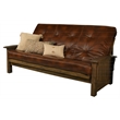 Pemberly Row Queen-size Wood Futon with Saddle Brown Mattress
