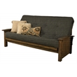 Pemberly Row Queen-size Wood Futon- Linen Charcoal Gray Mattress