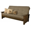 Pemberly Row Queen-size Wood Futon with Linen Stone Mattress