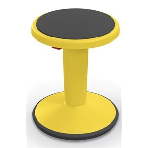 Pemberly Row 14-18&quot Plastic Hierarchy Height Adjustable Stool in Yellow