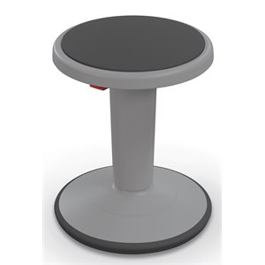 Pemberly Row 17-24&quot Plastic Hierarchy Height Adjustable Grow Tall Stool in Gray