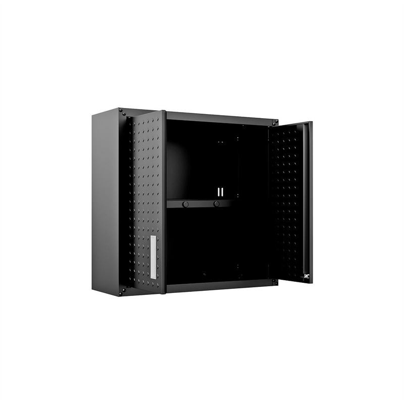 Pemberly Row Modern Metal Floating Garage Cabinet in Charcoal