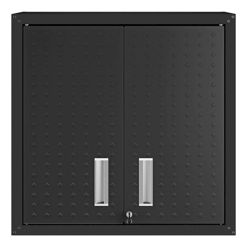 Pemberly Row Modern Metal Floating Garage Cabinet in Charcoal